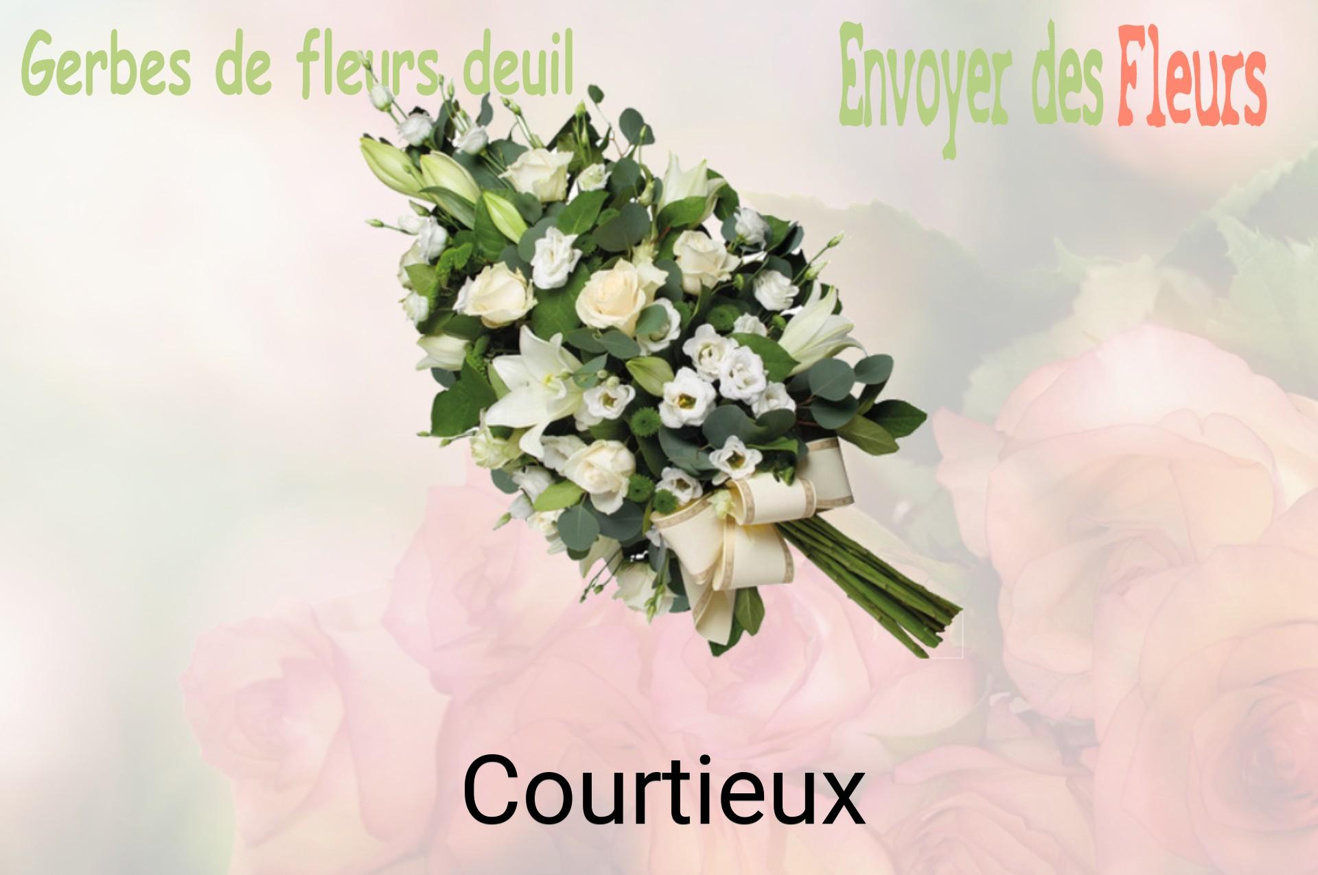 Gerbe de fleurs de deuil livrée à Courtieux